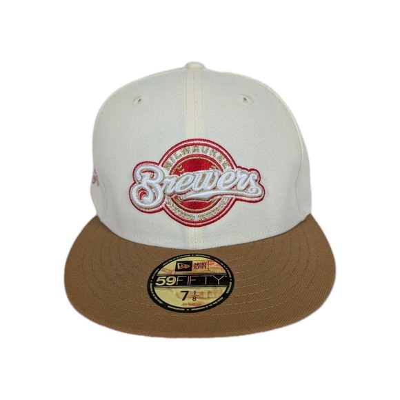 New Era Other - Milwaukee Brewers 2002 ASG Cream‎ Two Tone Tan Red Topperz Hat Club Beer 7 1/8